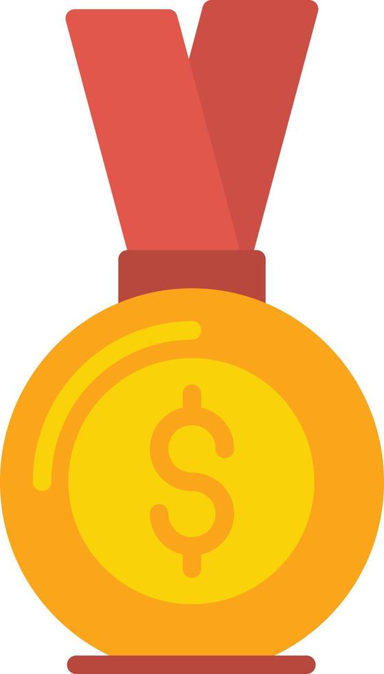 icône plate de médaille d'or d'argent vecteur