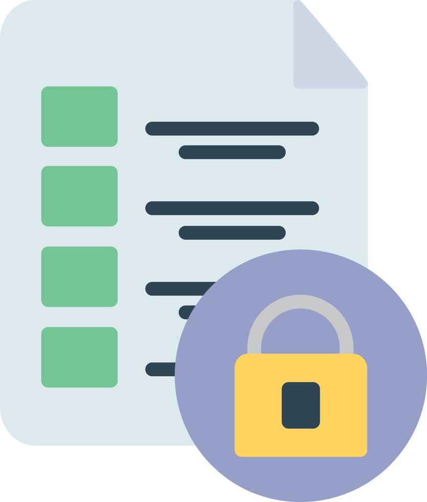 icône plate de sécurité des données vecteur