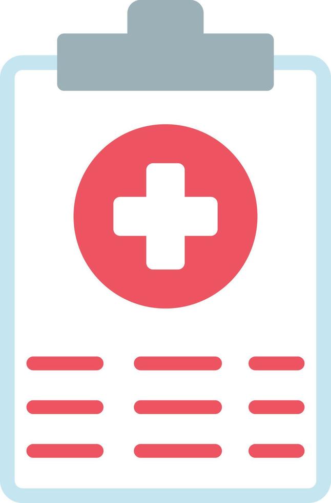 icône plate de rapport médical vecteur