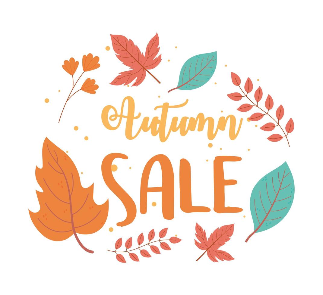 vente d'automne. mise en page de vente shopping vecteur