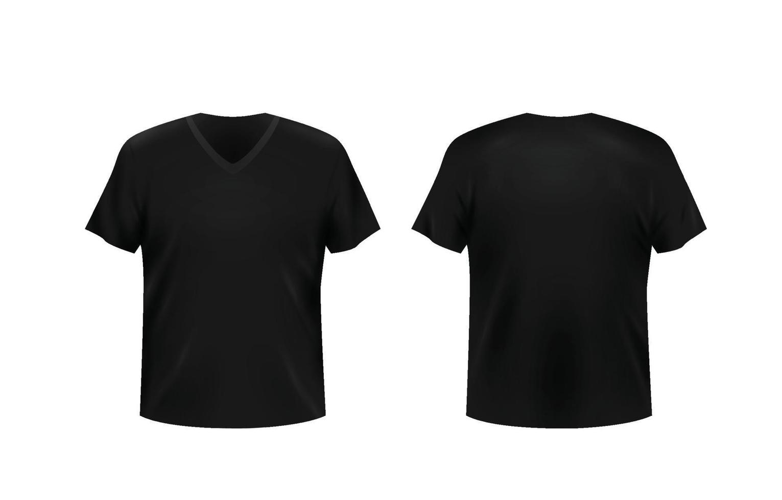 maquette de tshirt noir à col en v vecteur