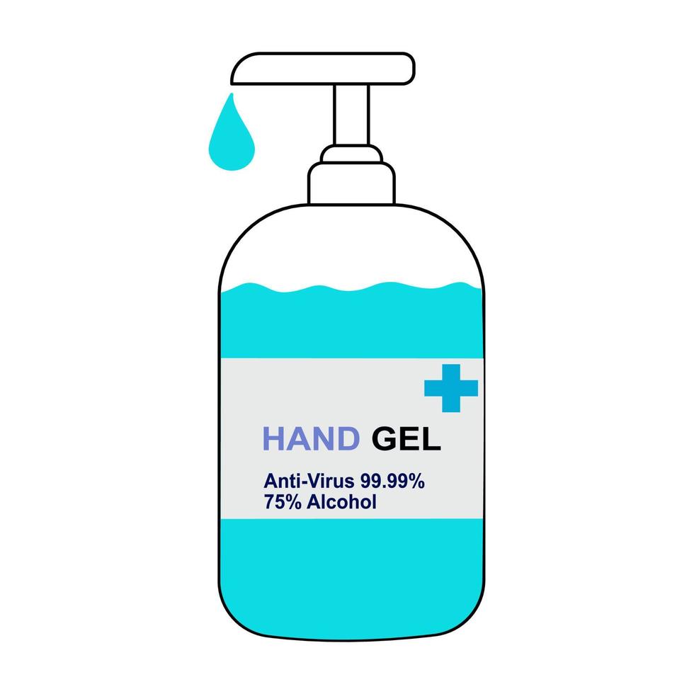 bouteille de gel pour les mains isolé sur fond blanc. vecteur