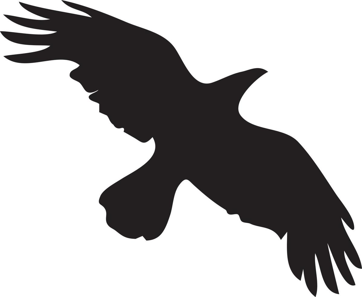 oiseau aigle hirondelle noir silhoute vecteur