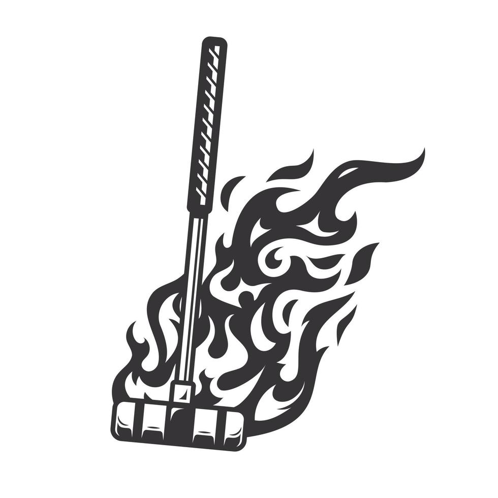silhouette de logo de feu de chauve-souris de croquet chaud. logos ou icônes de conception graphique de club de croquet. illustration vectorielle. vecteur