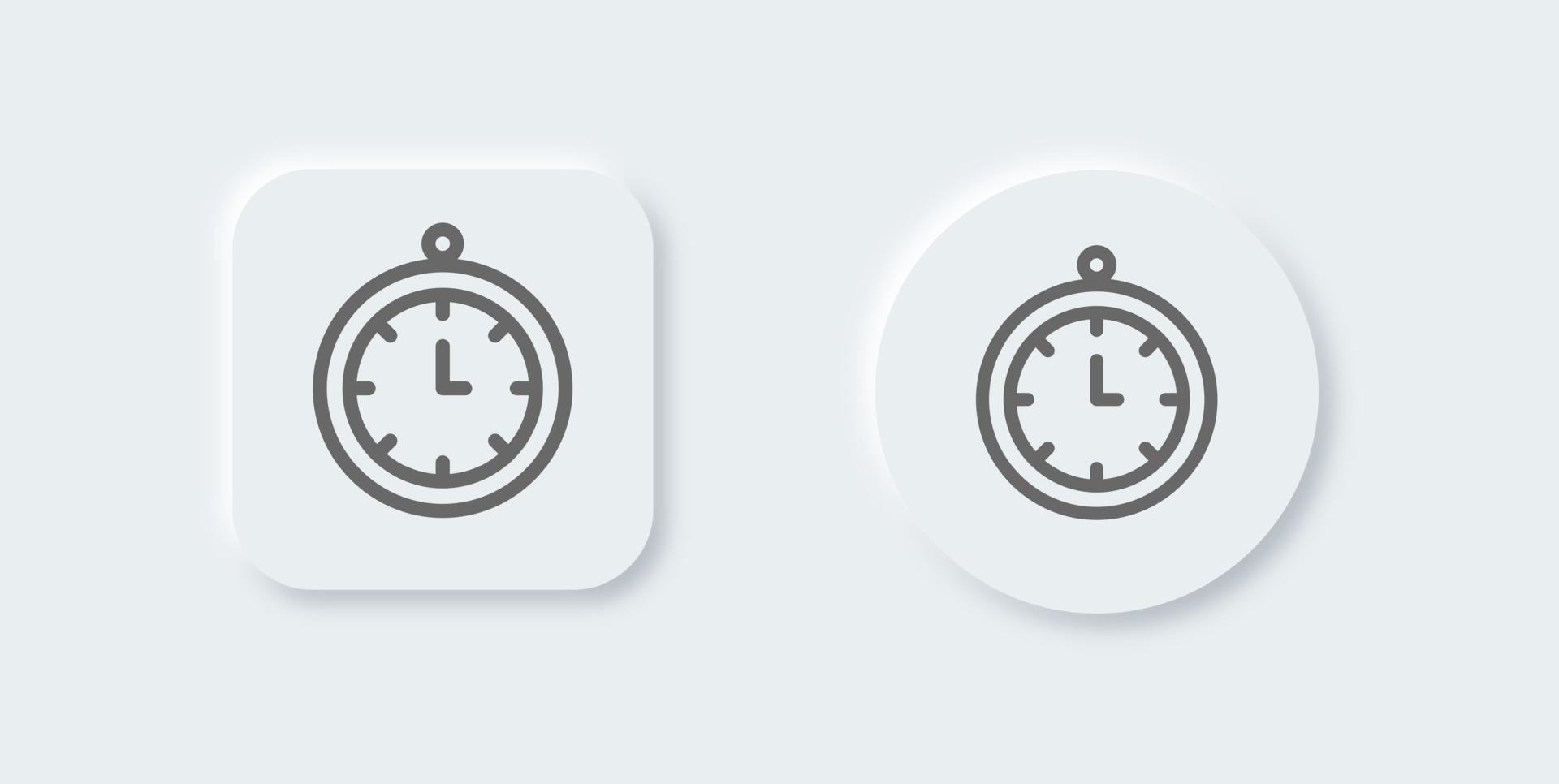 icône de la ligne d'horloge dans le style de conception néomorphe. illustration vectorielle de signes de temps vecteur
