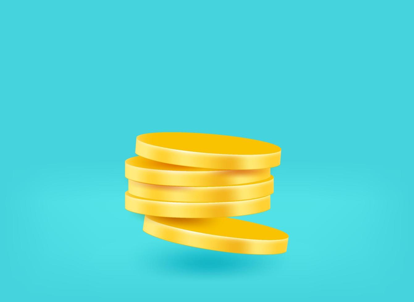 pièces d'or. notion de paiement. illustration vectorielle 3d vecteur