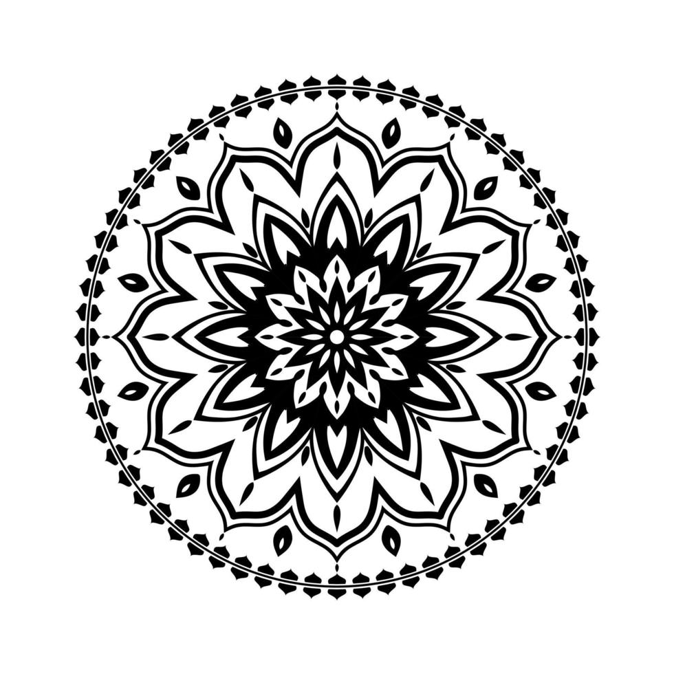 mandala, griffonnages de pochoir de motif de mandala, motifs d'ornement ronds pour le henné, mehndi, tatouage, page de livre de coloriage vecteur