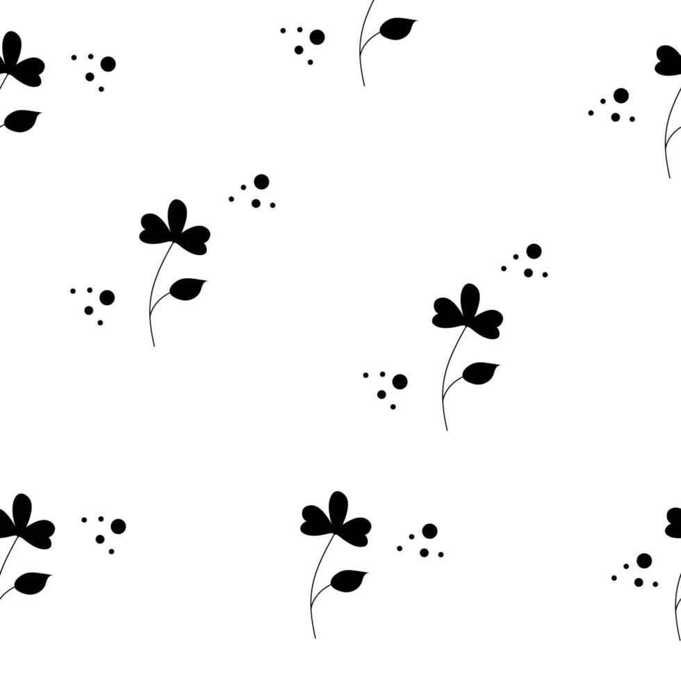 motif de silhouette de fleurs. vecteur