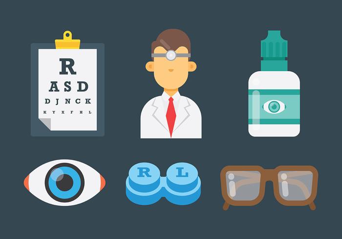 Homme Eye Doctor Icons Vector