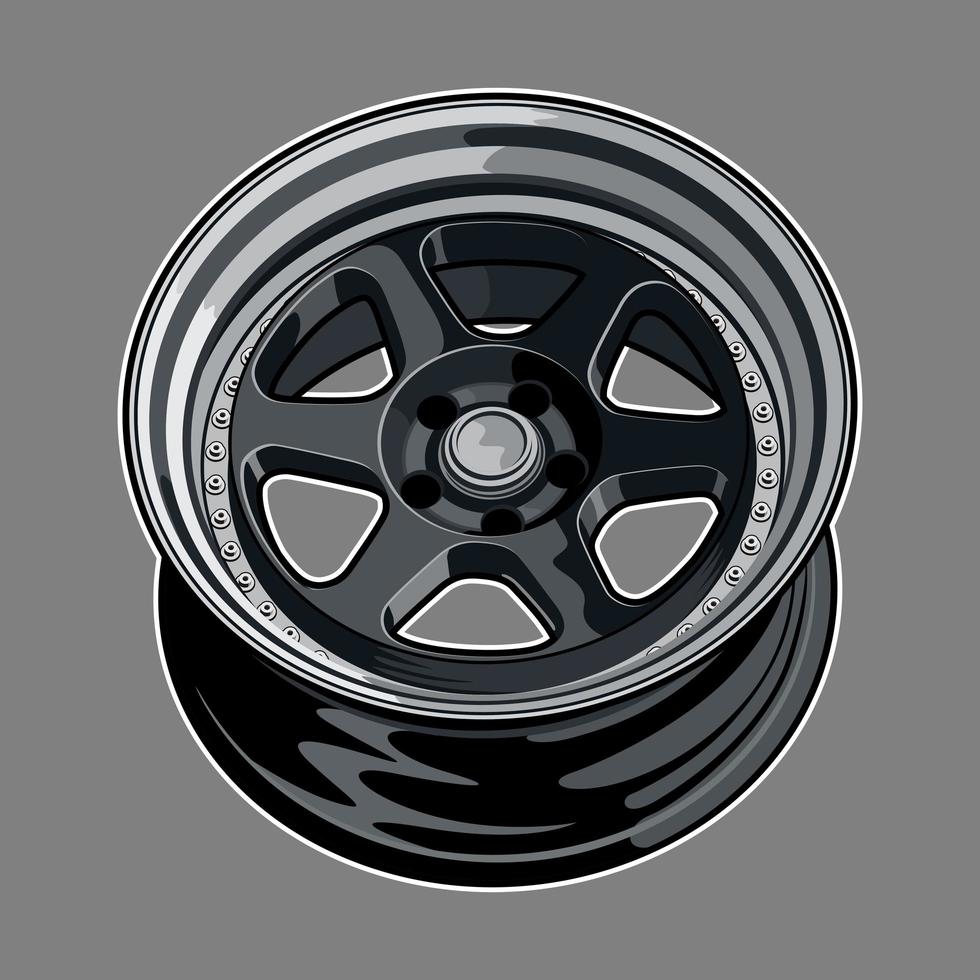 dessin de roue de voiture gris foncé vecteur
