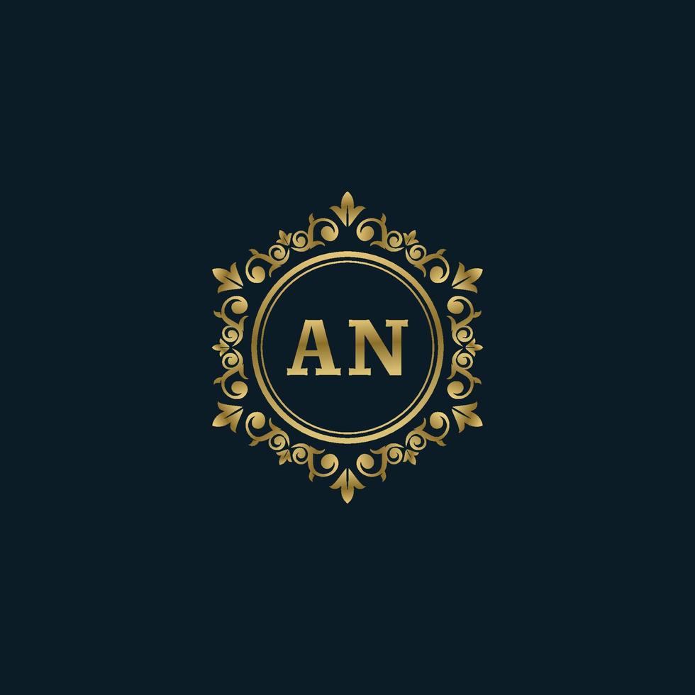 lettre un logo avec modèle d'or de luxe. modèle vectoriel de logo d'élégance.