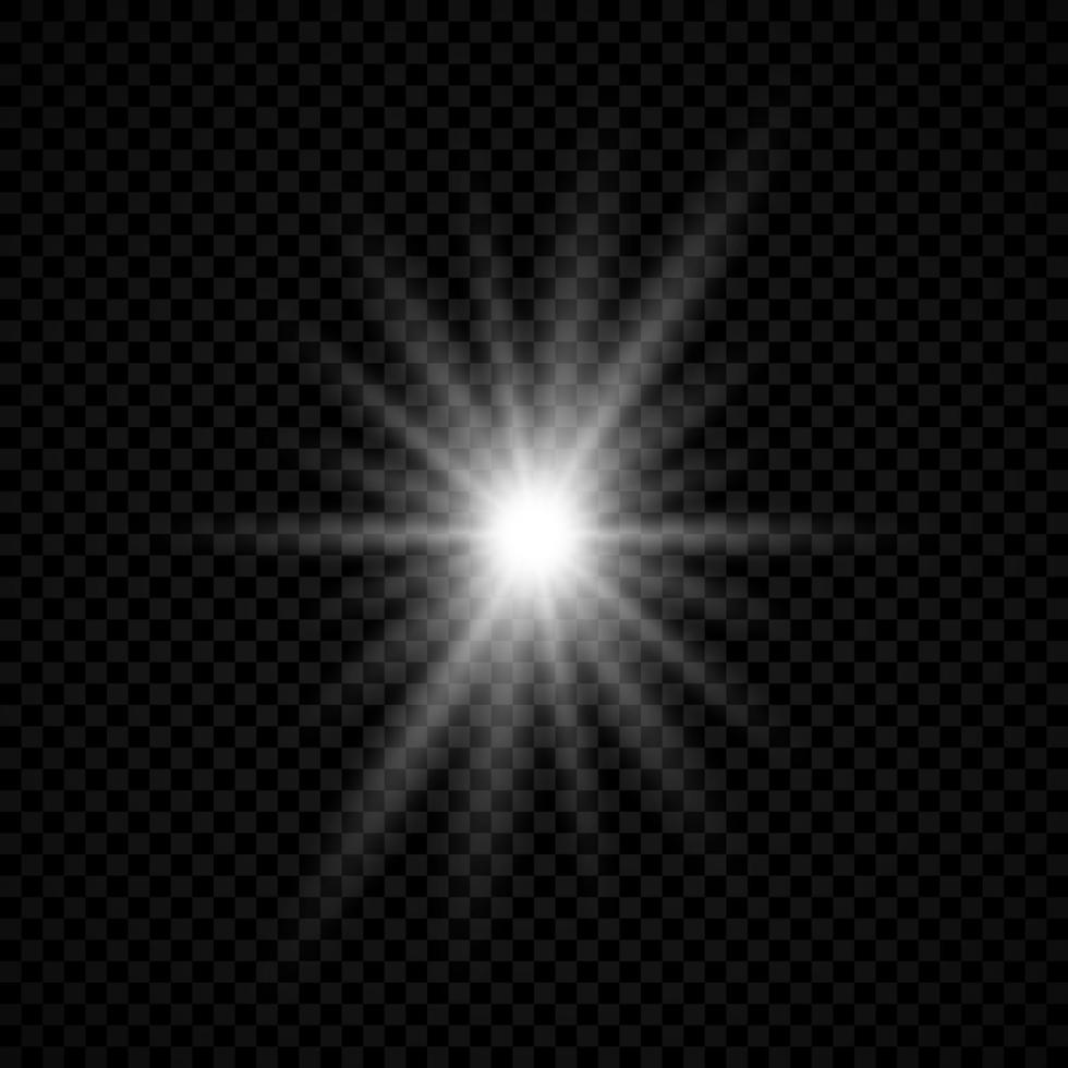effet de lumière des fusées éclairantes. effets de starburst de lumières rougeoyantes blanches avec illustration vectorielle d'étincelles vecteur