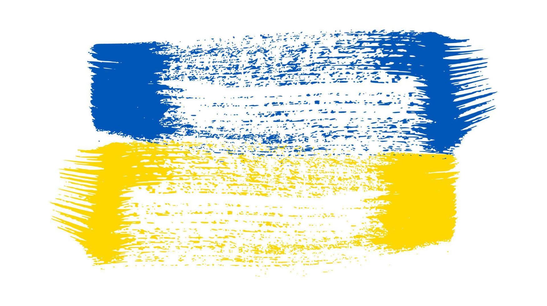 drapeau national ukrainien dans le style grunge. peint avec un drapeau de coup de pinceau de l'ukraine. illustration vectorielle vecteur