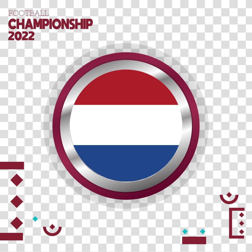 drapeau néerlandais nation effet 3d vecteur avec fond de couleur isolé