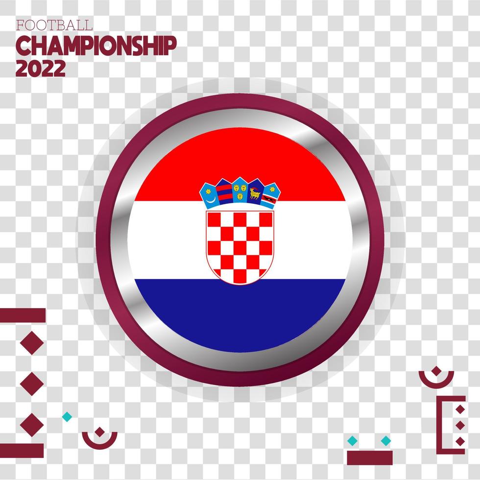 drapeau croatie nation effet 3d vecteur avec fond de couleur isolé