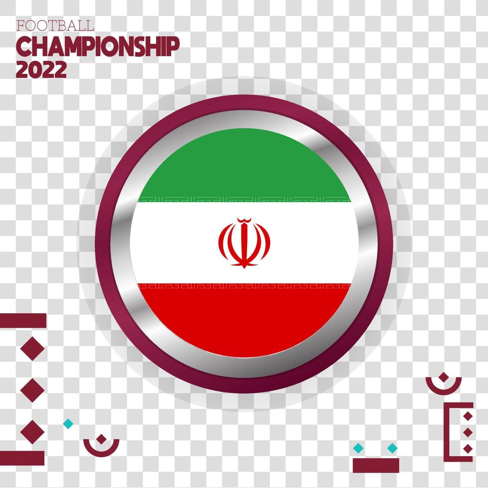 iran drapeau nation vecteur d'effet 3d avec fond de couleur isolé
