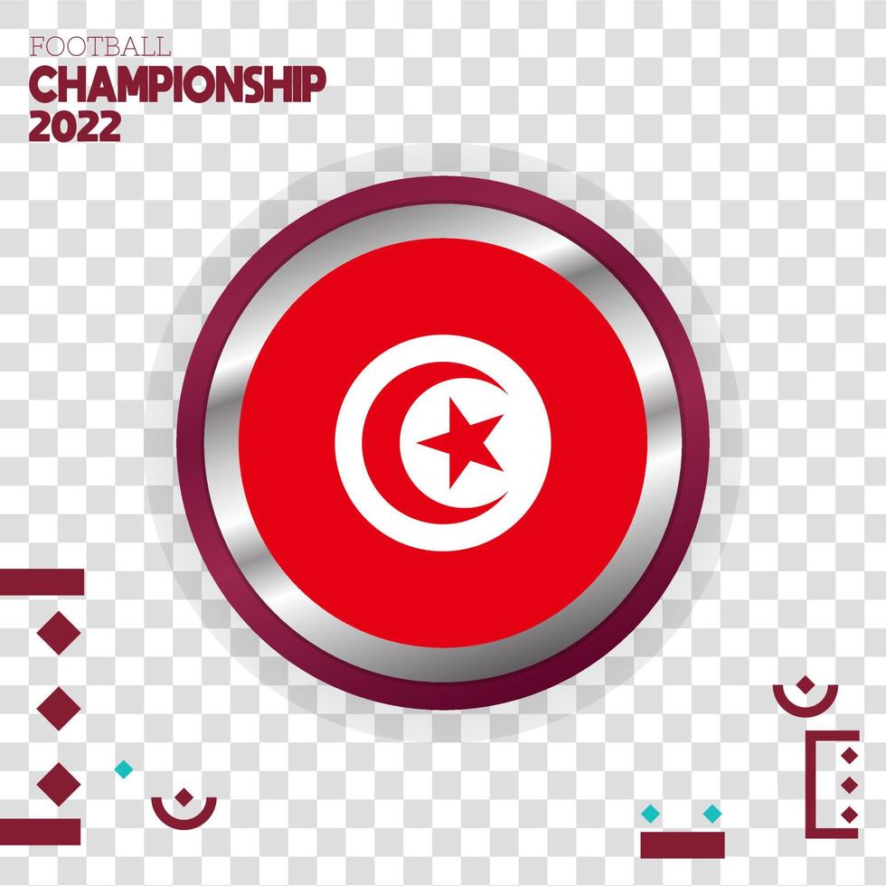 drapeau tunisien nation effet 3d vecteur avec fond de couleur isolé