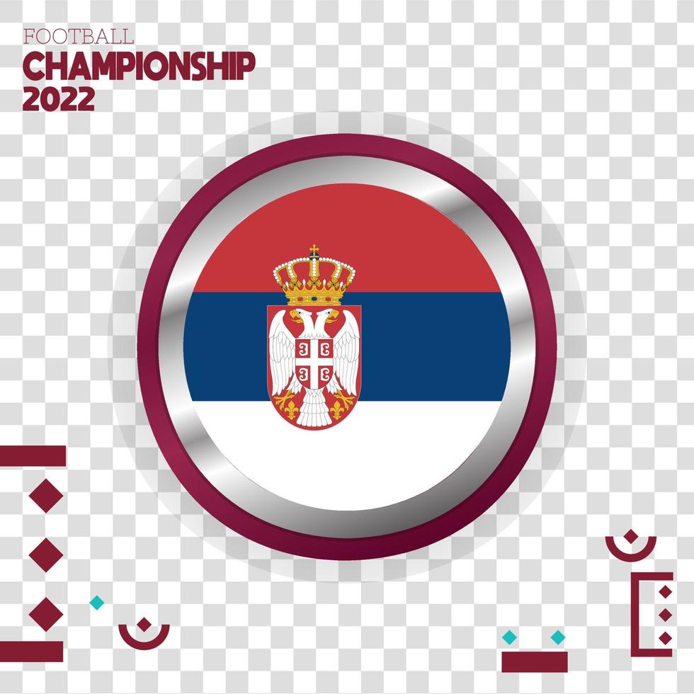 drapeau serbie nation vecteur d'effet 3d avec fond de couleur isolé