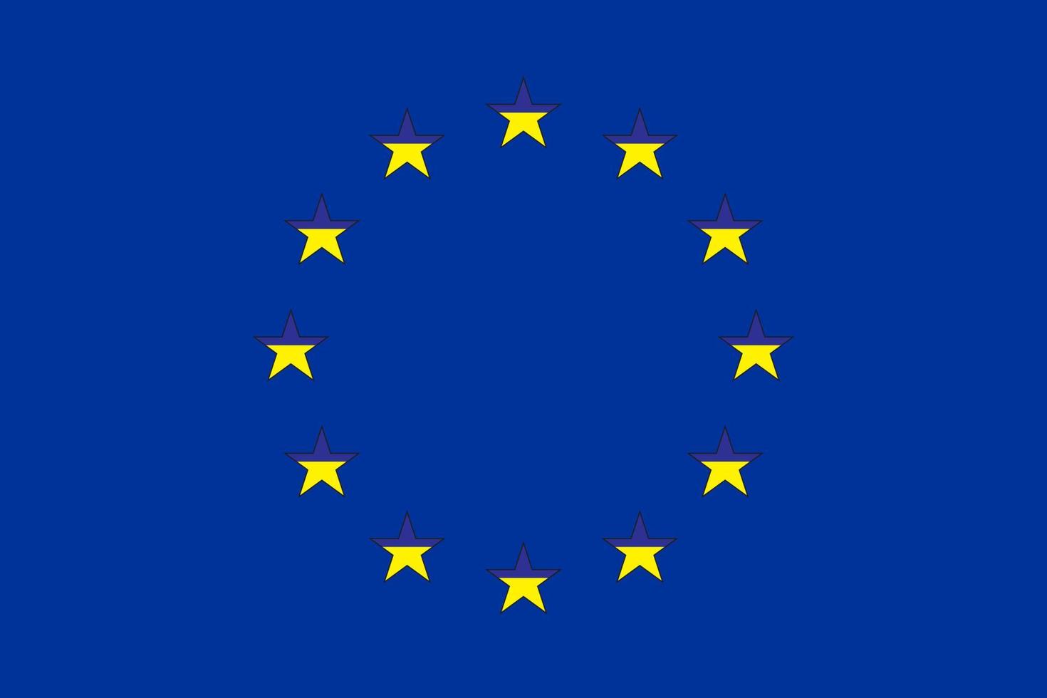 drapeau de l'ukraine sur le fond du drapeau de l'union européenne.l'ukraine et le concept de l'ue. illustration vectorielle. vecteur