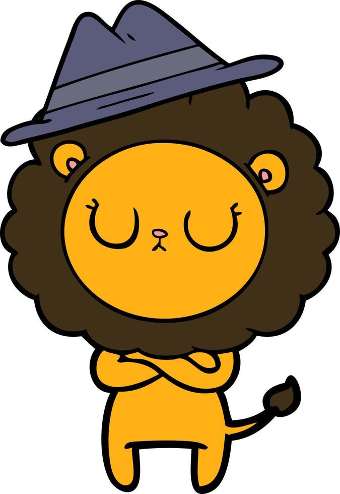 personnage de lion de vecteur en style cartoon