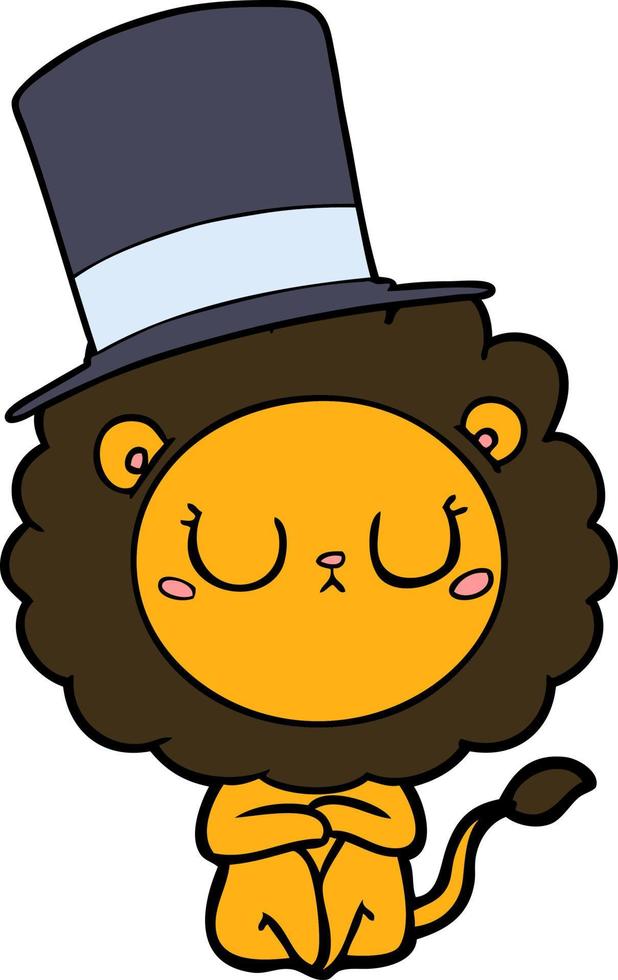 personnage de lion de vecteur en style cartoon