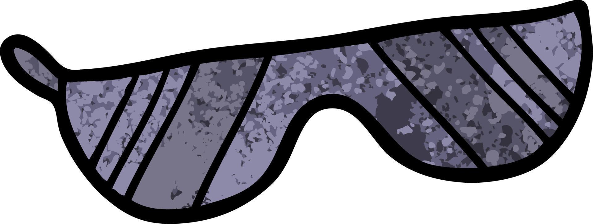 lunettes de soleil de dessin animé de texture grunge rétro vecteur