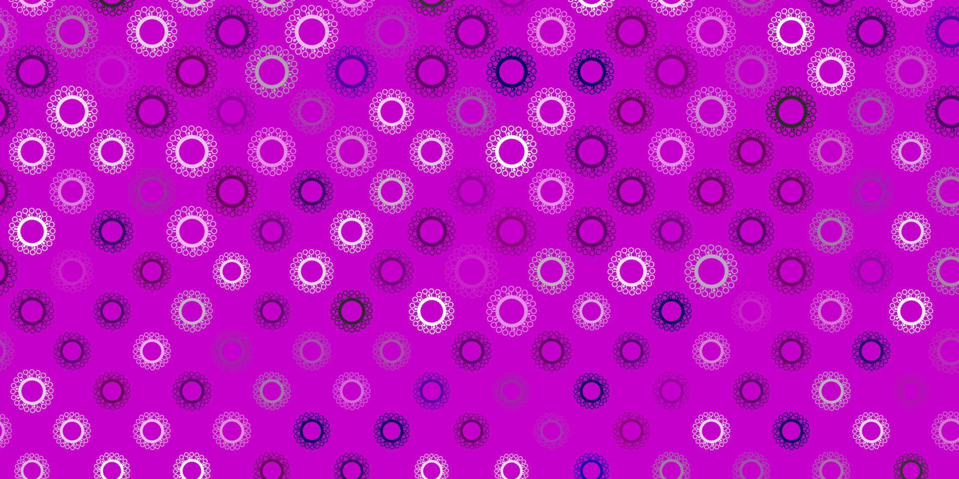 toile de fond de vecteur violet foncé avec symboles de virus.