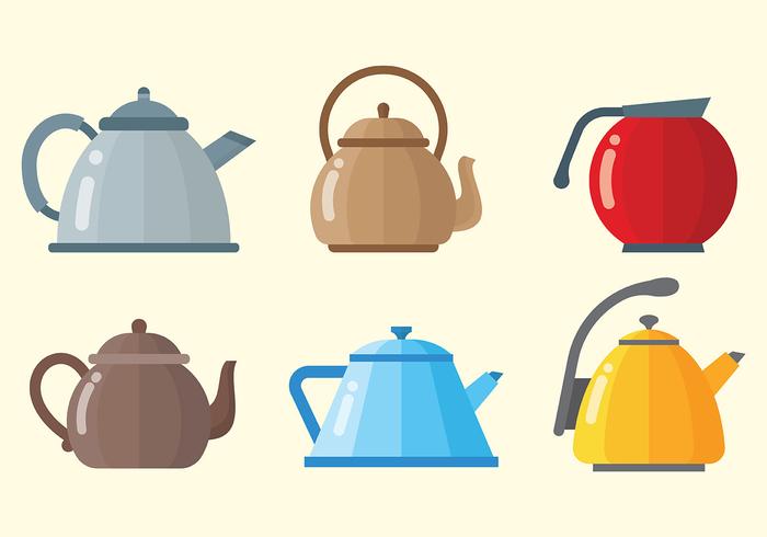 Moderne Teapot Icons Vector