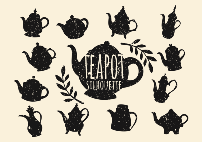 Vintage Teapot silhouette vecteur
