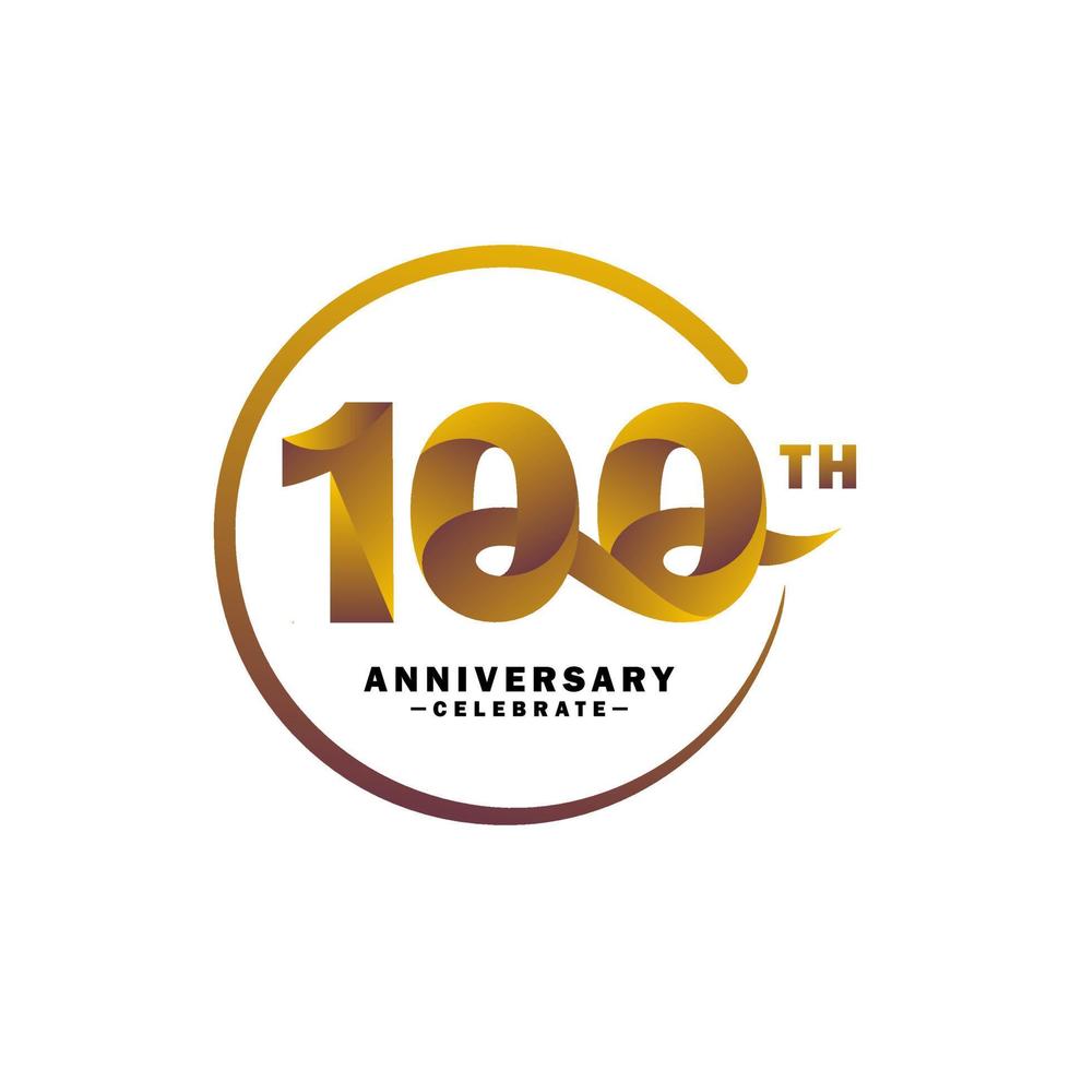 Modèle de logo anniversaire 100 ans d'or vecteur