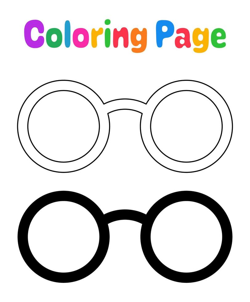 coloriage avec des lunettes pour les enfants vecteur