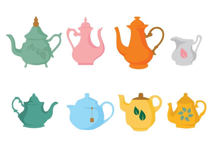 Différent gratuit Teapot Icons Vector