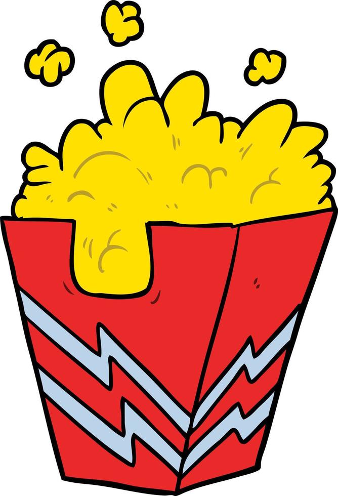 boîte de pop-corn mignon de dessin animé vecteur