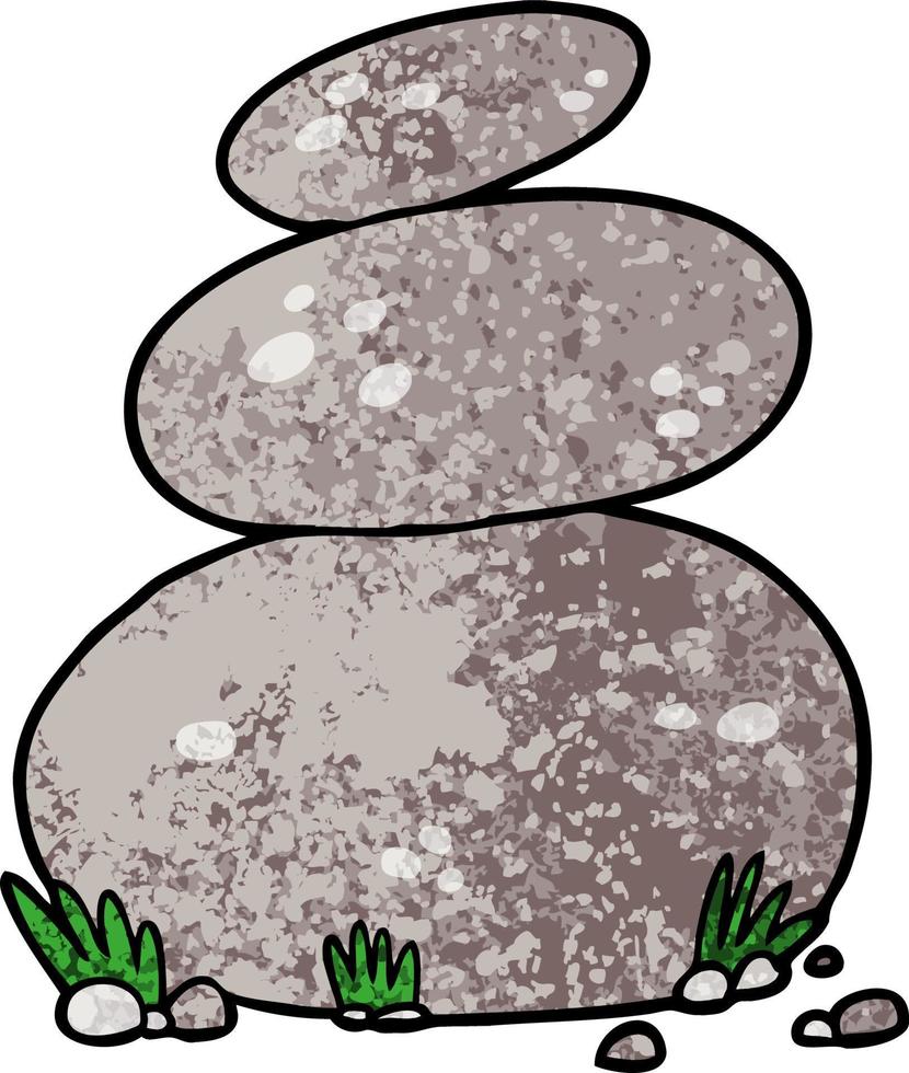 pierre de roche de dessin animé texture grunge rétro vecteur