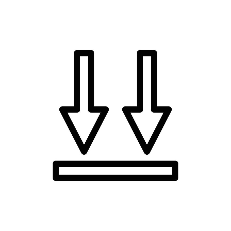illustration d'icône de ligne de flèche vers le bas. adapté à cette icône d'emballage côté vers le bas. icône liée à l'emballage. conception vectorielle simple modifiable. pixel parfait à 32 x 32 vecteur