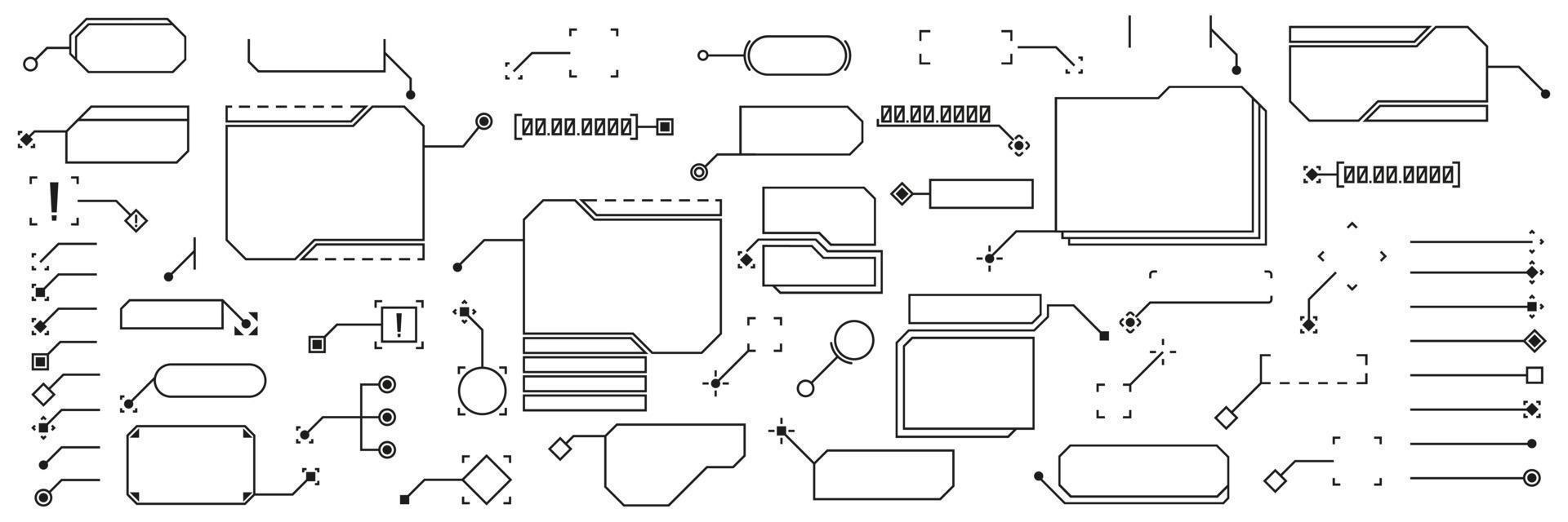 ensemble de titres de légendes. éléments de vecteur de barres de zone de texte d'information