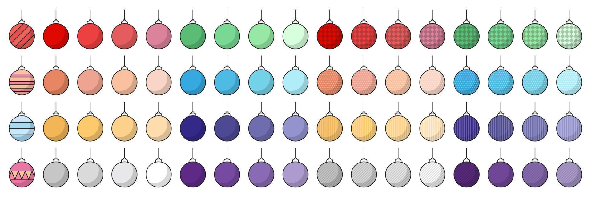 jeu de boules de noël. décorations de noël éléments vectoriels au design plat vecteur