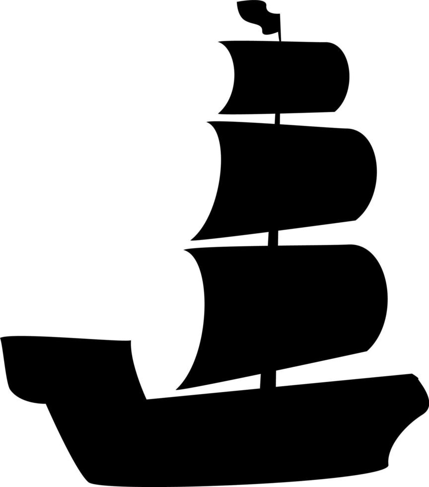 icône de silhouette de navire pour le jour de columbus vecteur