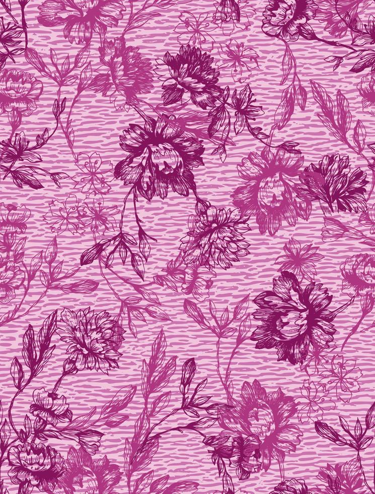 motifs floraux sans soudure. conception vectorielle pour papier, couverture, tissu, décoration intérieure et autres utilisateurs. vecteur