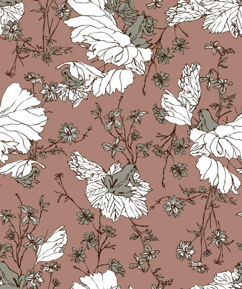 motifs floraux sans soudure. conception vectorielle pour papier, couverture, tissu, décoration intérieure et autres utilisateurs. vecteur