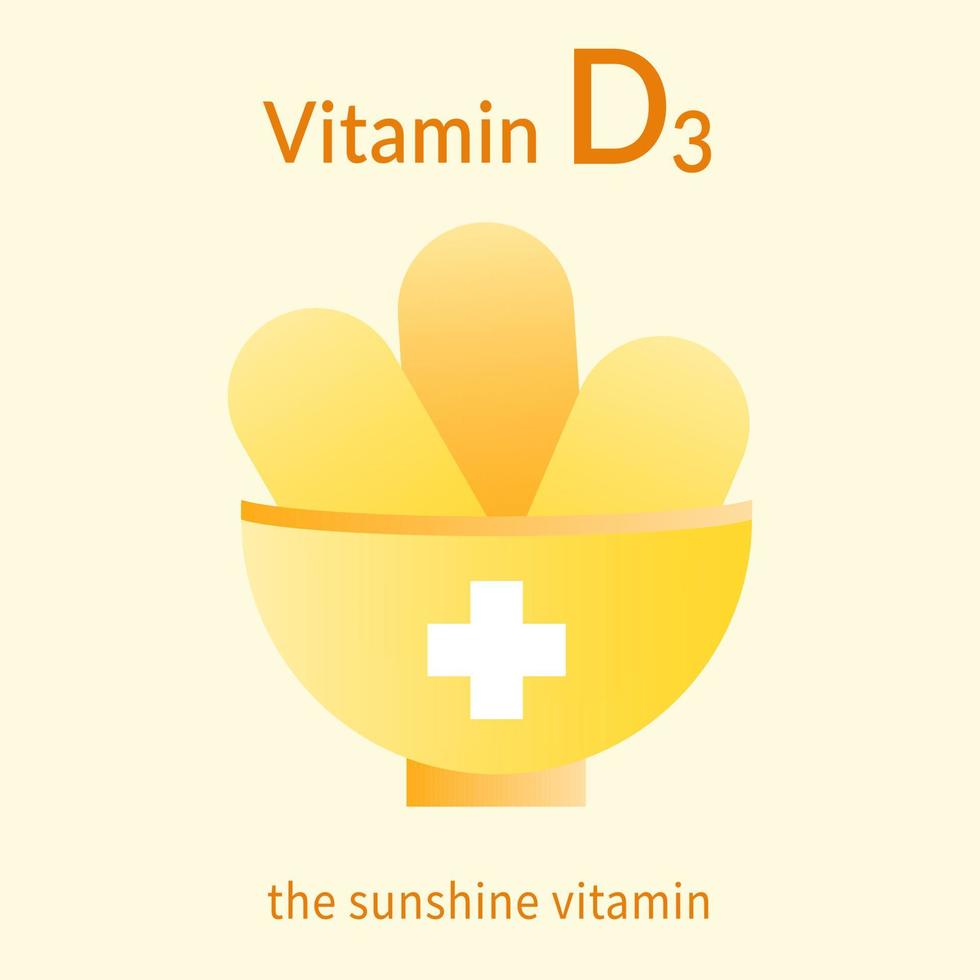 bannière publicitaire de vitamine d. gobelet médical et gélules. symbole, illustration de logo. illustration vectorielle vecteur