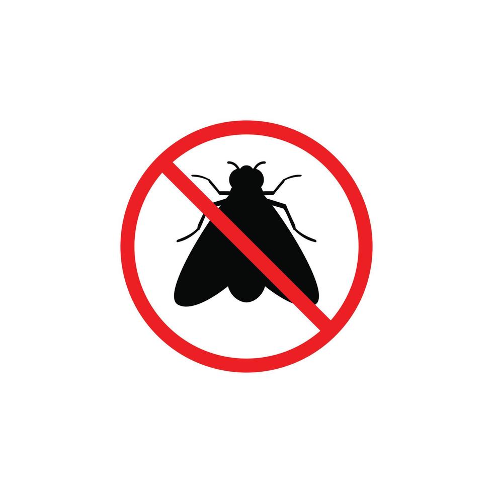 aucun symbole de mouche. aucun vecteur de symbole d'insecte