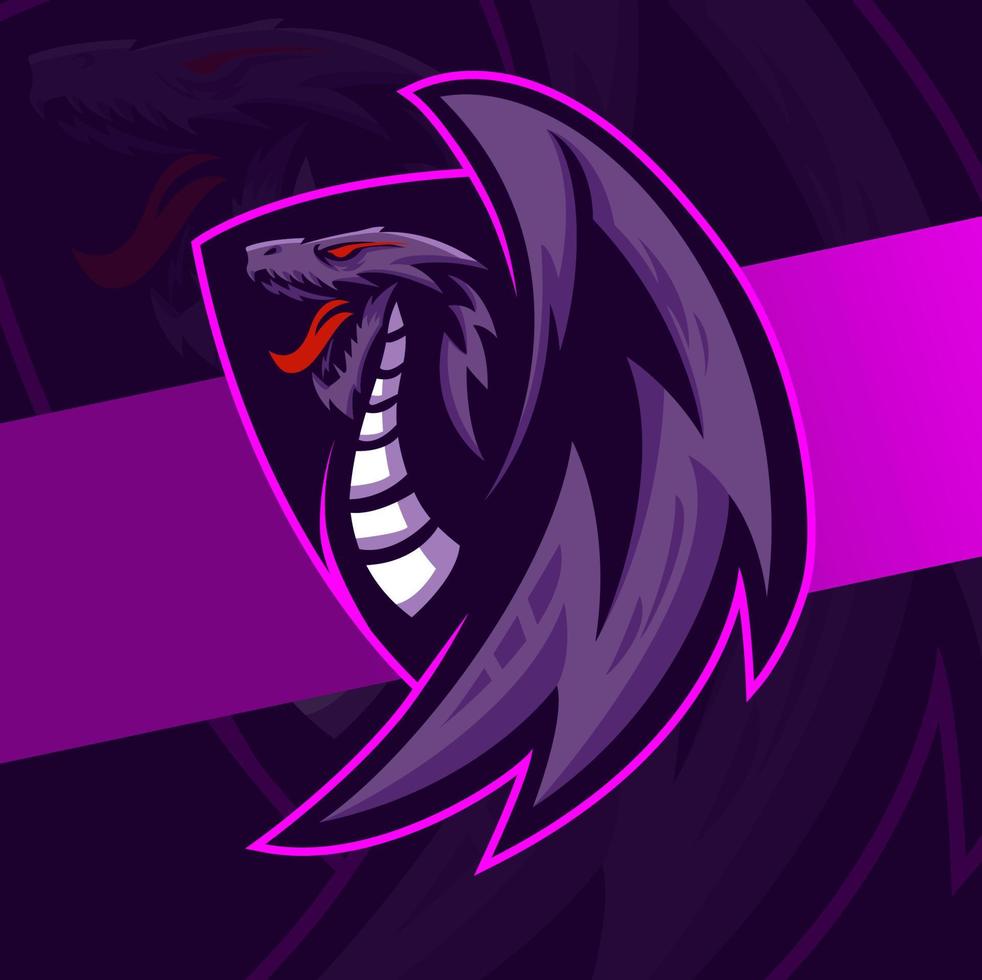 conception de personnage de logo esport mascotte dragon avec des ailes pour l'équipe de logo de jeu vecteur