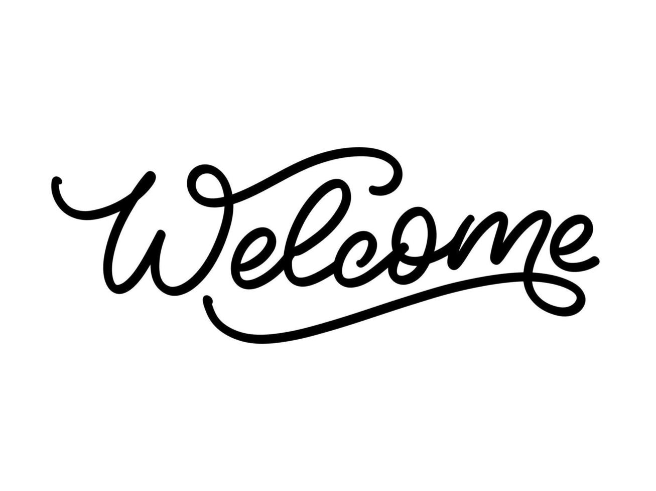 bienvenue - inscription calligraphique avec des lignes douces. vecteur