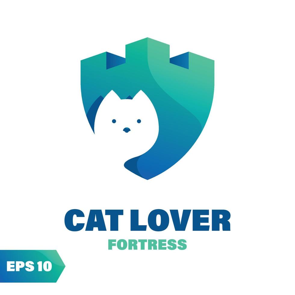 logo de la forteresse des amoureux des chats vecteur