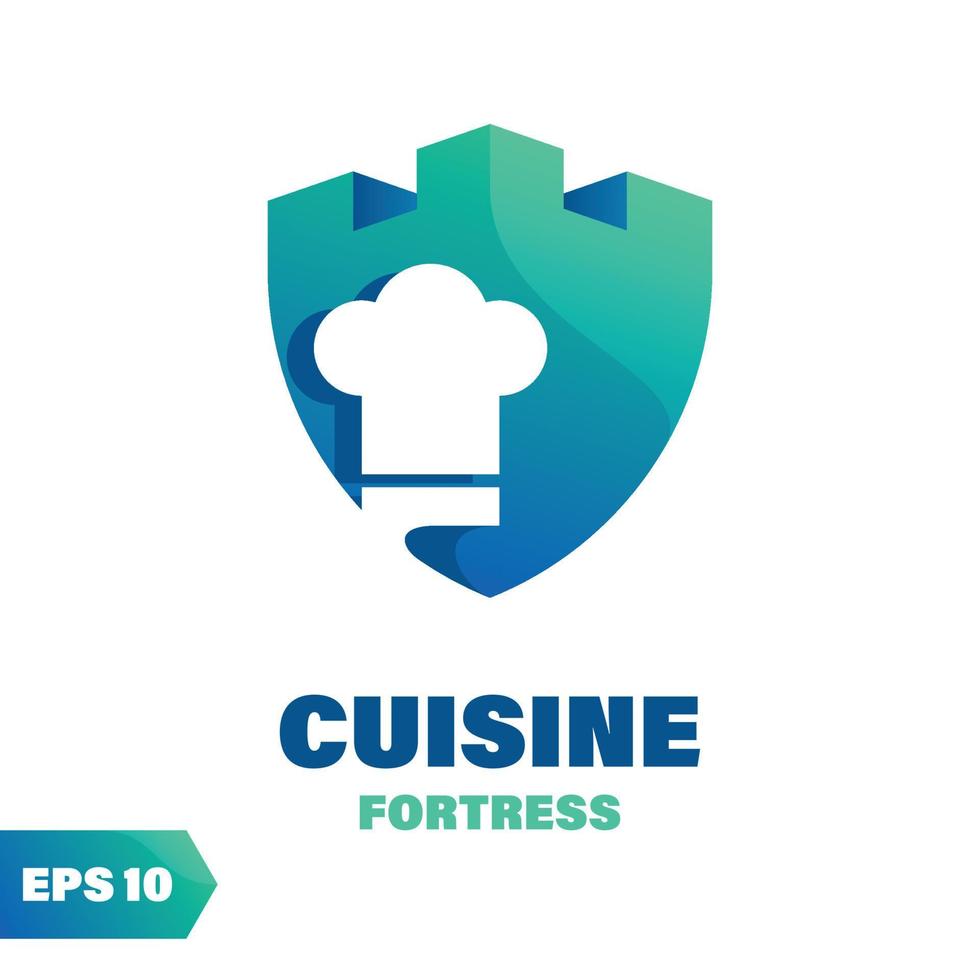 logo de la forteresse de la cuisine vecteur