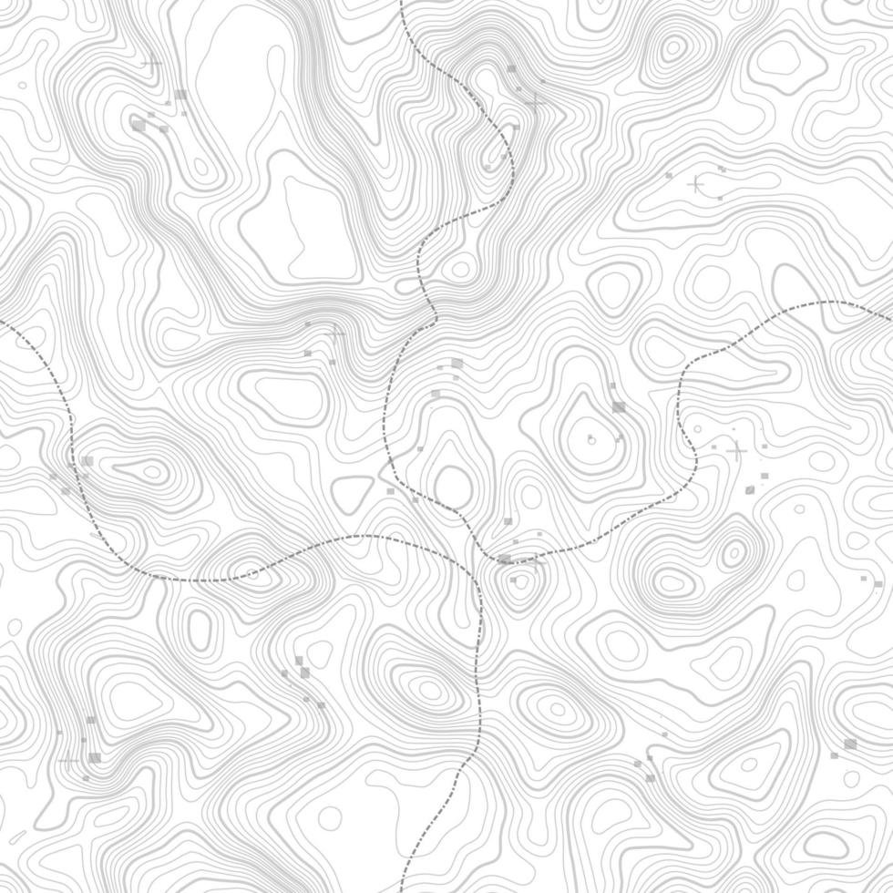 modèle sans couture. fond de carte topographique avec un espace pour copier une texture transparente. fond de contour de carte de topographie en ligne, grille géographique. sentier de randonnée en montagne sur terrain. vecteur