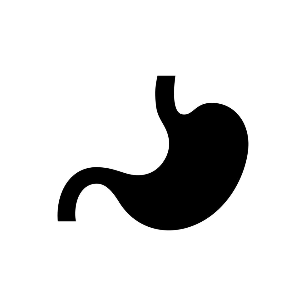 icône noire de l'estomac vecteur
