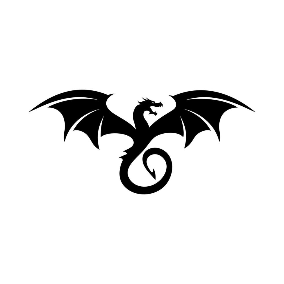 logo dragon volant vecteur