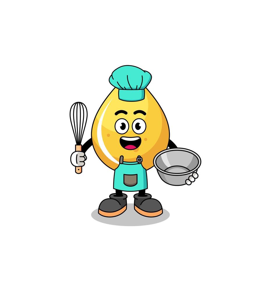 illustration de la goutte de miel en tant que chef de boulangerie vecteur